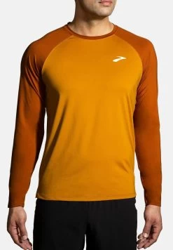 BROOKS ATMOSPHERE LONG SLEEVE 2.0 - Langarmshirt - Ochre Hazelwood