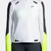 BROOKS RUN VISIBLE 1/2 ZIP - Sport T-shirt - White Asphalt Nightlife