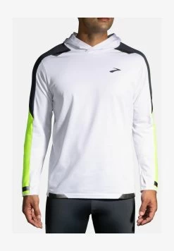BROOKS RUN VISIBLE THERMAL HOODIE - Kapuzenpullover - White Asphalt Nightlife