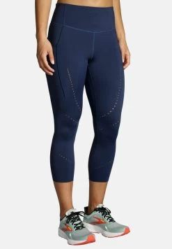 BROOKS METHOD 3/4 TIGHT - Tights - Navy -Brooks Geschäft 2609b38c401549b98d8478ae89828c00