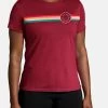 BROOKS DISTANCE SHORT SLEEVE 2.0 - T-Shirt Print - Htr Razzmatazz Rainbow Stripe