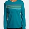 BROOKS DISTANCE LONG SLEEVE 2.0 - Langarmshirt - Htr Lagoon Gradient Stripe