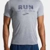 BROOKS DISTANCE GRAPHIC SHORT SLEEVE - Sport T-shirt - Heather Ash Run Light