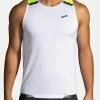 BROOKS Run Visible Tank - Top - White Asphalt Nightlife