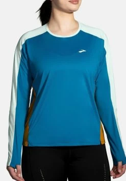 BROOKS SPRINT FREE LONG SLEEVE 2.0 - Langarmshirt - Pacific Lightest Sky/ochre -Brooks Geschäft 86a7b3d7668f473a9d04106fe8d3b248 1