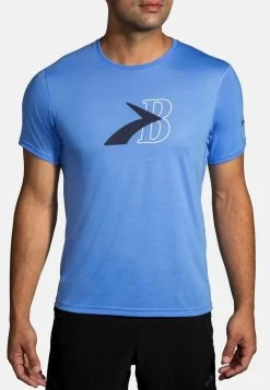 BROOKS DISTANCE GRAPHIC SHORT SLEEVE - T-Shirt Print - Vivid Blue Flying B -Brooks Geschäft c2c8c1f7ae3941b1876ec4221e0872f4 1