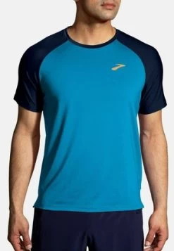 DISTANCE GRAPHIC SHORT SLEEVE - T-Shirt Print - Heather Dusk Brooks Logo -Brooks Geschäft c54a94940722482f924d8e5cbdc2f72b 1